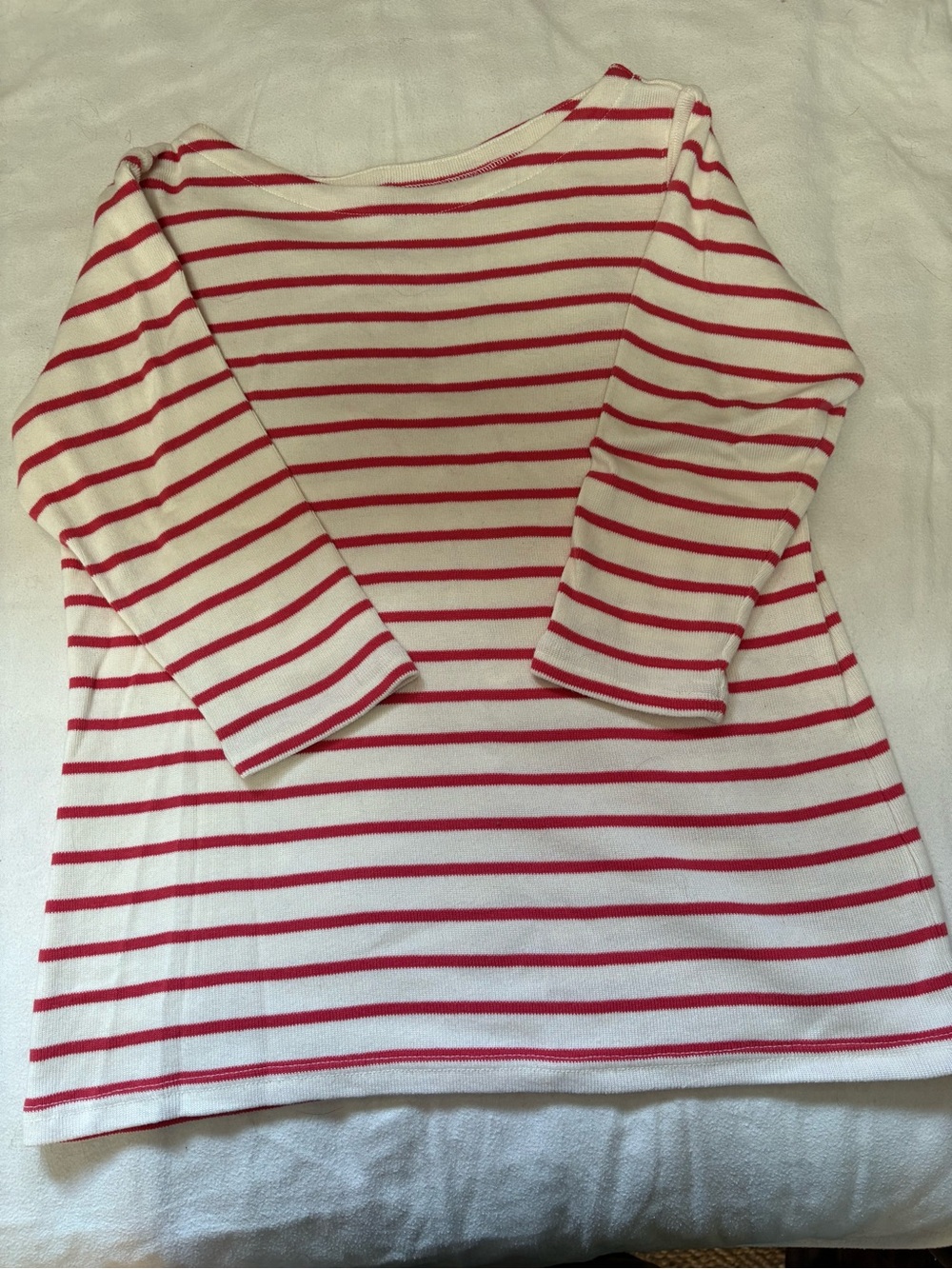 L.L. Bean Women’s Red & Cream Striped Long-Sleeve Tee